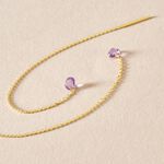 Boucles D'oreilles Pendantes Les Audacieuses Or Jaune Am&eacute;thyste - Boucles d'oreilles pendantes Femme | Histoire d&rsquo;Or