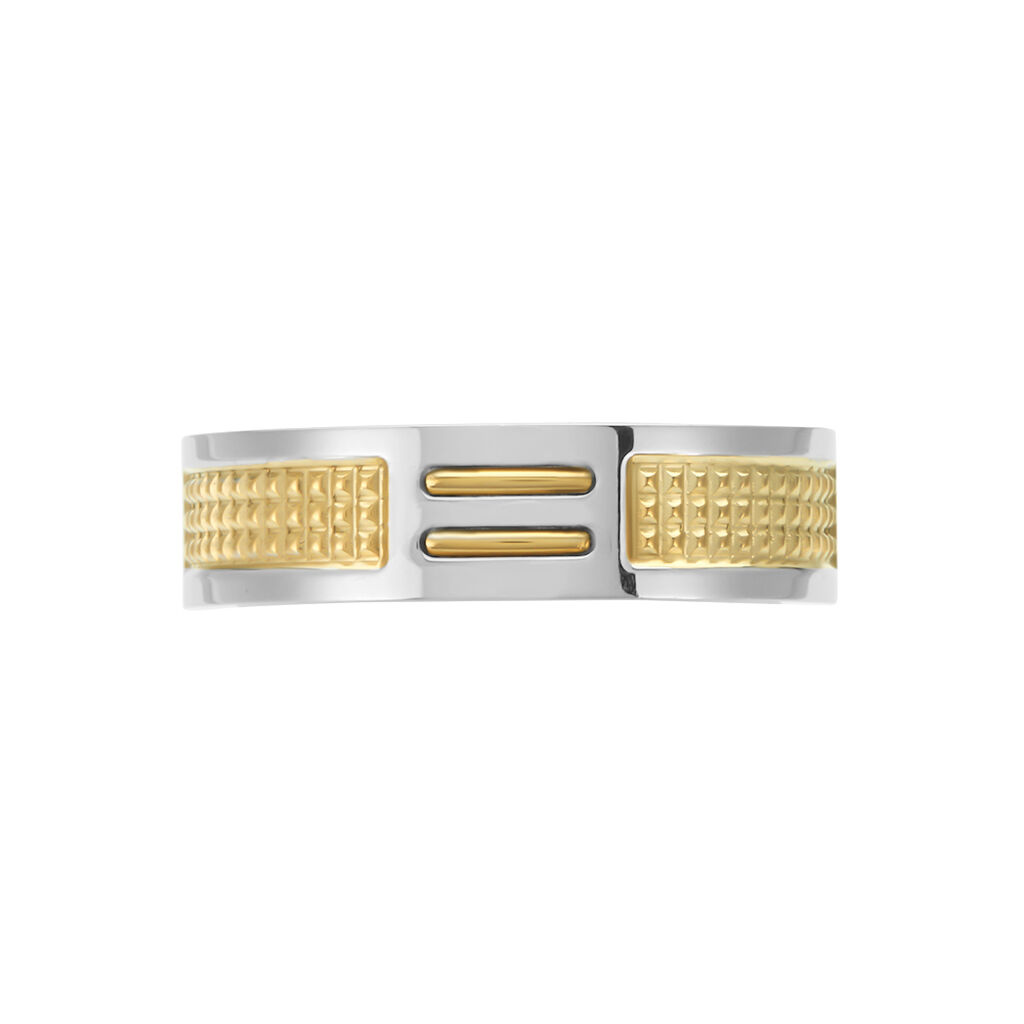 Bague Acier Blanc Et Plaqué Or Apollo - Bagues Homme | Histoire d’Or