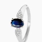 Bague Edgina Or Blanc Saphir Et Diamant - Bagues solitaires Femme | Histoire d&rsquo;Or