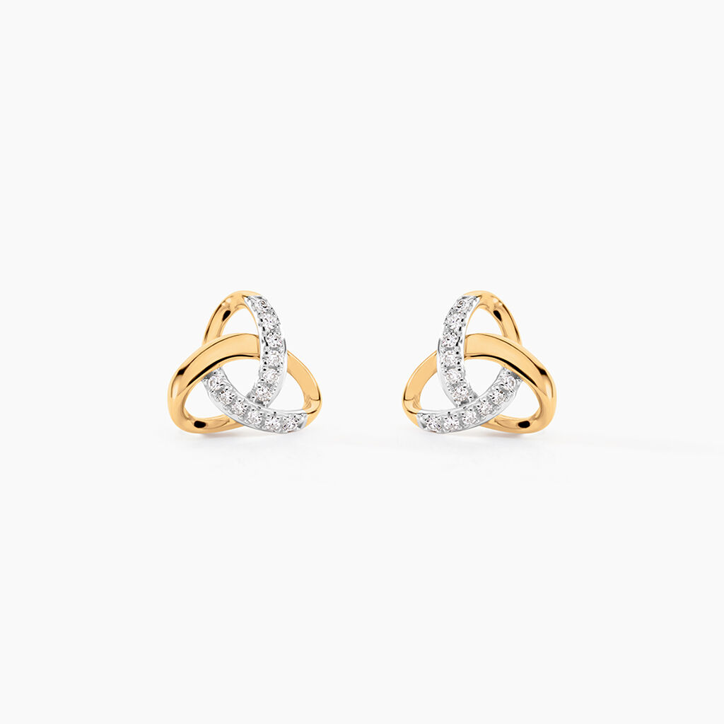 Boucles D'oreilles Puces Constellation Or Jaune Diamant - Clous d'oreilles Femme | Histoire d&rsquo;Or