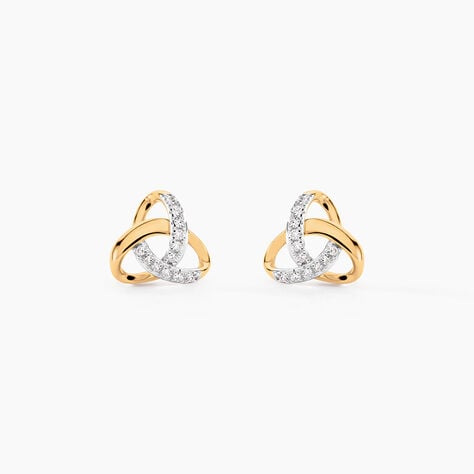 Boucles D'oreilles Puces Constellation Or Jaune Diamant - Clous d'oreilles Femme | Histoire d&rsquo;Or