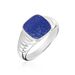 Chevalière Argent Blanc Calisto Lapis Lazuli - Bagues solitaires Homme | Histoire d’Or