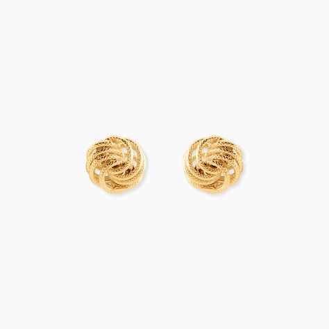Boucles D'oreilles Puces Ilhame Nid Or Jaune - Clous d'oreilles Femme | Histoire d&rsquo;Or