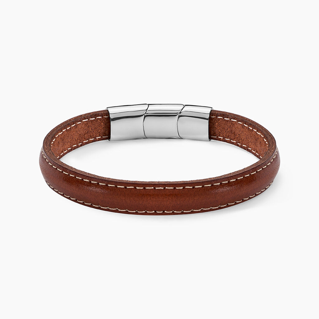 Bracelet Jourdan Rupert Cuir Marron - Bracelets Homme | Histoire d&rsquo;Or