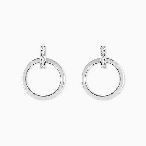 Boucles D'oreilles Puces Melissande Or Blanc Diamant - Clous d'oreilles Femme | Histoire d&rsquo;Or