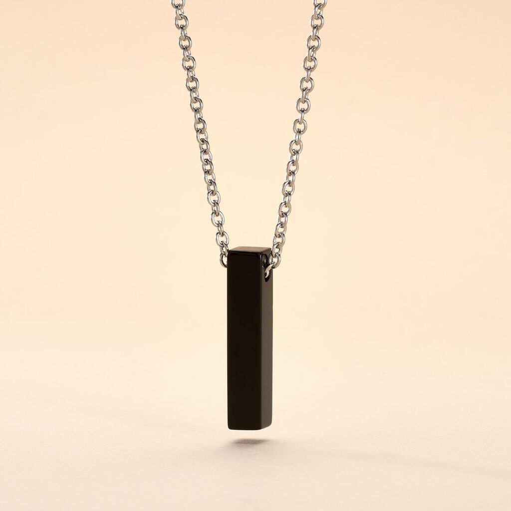 Collier Jourdan Acier Gris Onyx - Colliers Homme | Histoire d&rsquo;Or