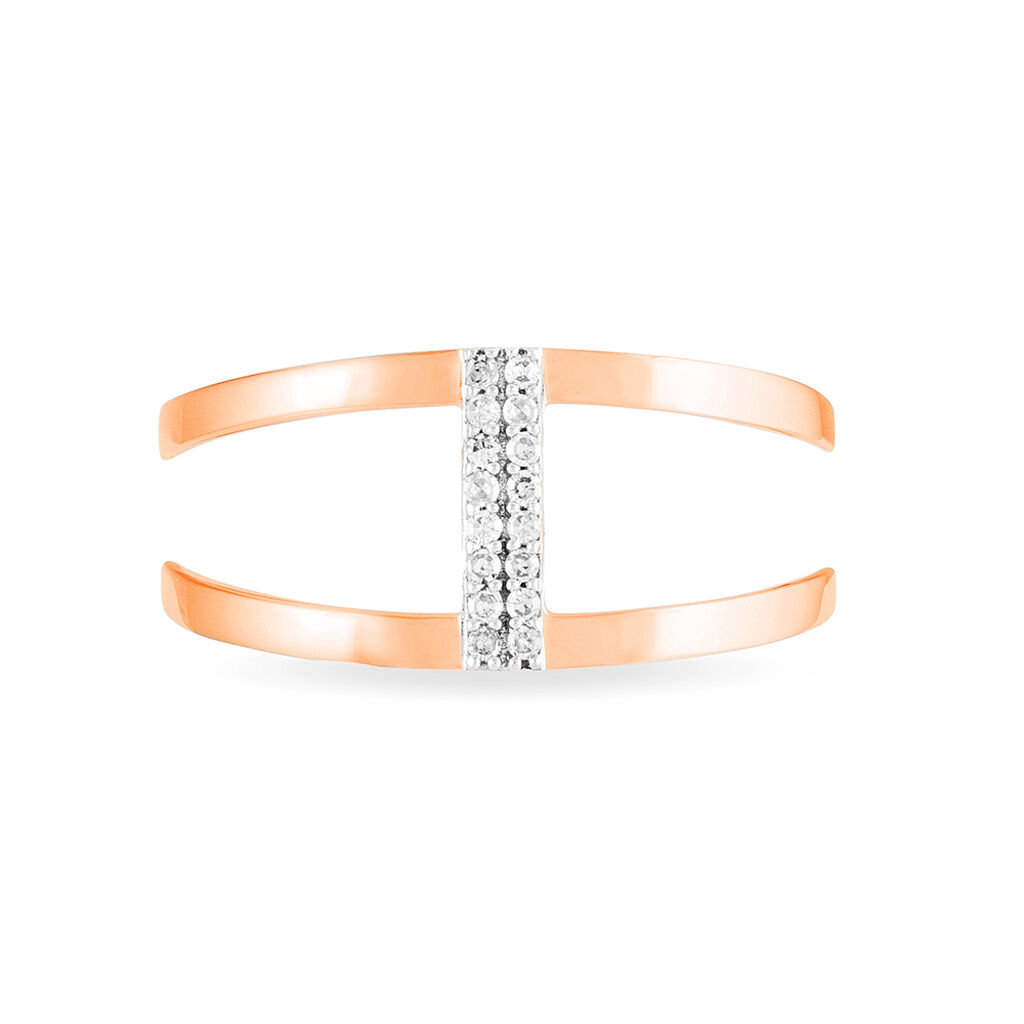 Bague Deborah Or Rose Diamant - Bagues avec pierre Femme | Histoire d&rsquo;Or