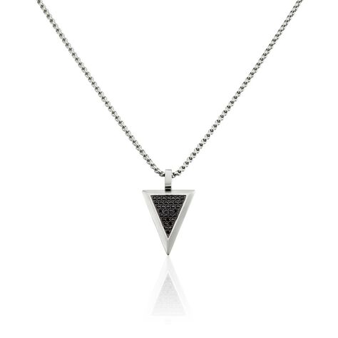 Collier Acier Blanc Stans Oxydes De Zirconium - Colliers fantaisie Homme | Histoire d’Or