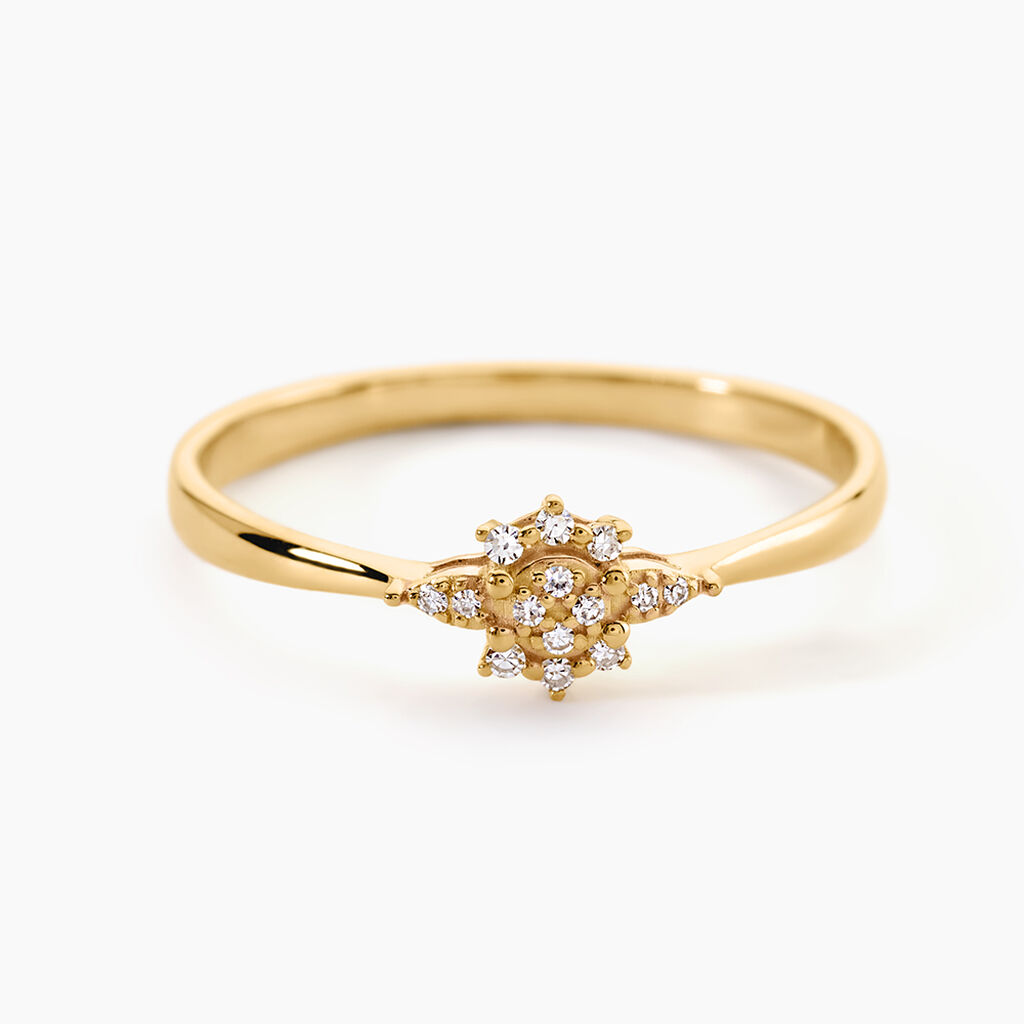 Bague Leondine Or Jaune Diamant - Bagues avec pierre Femme | Histoire d&rsquo;Or