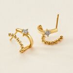 Boucles D'oreilles Pearly Effect Or Jaune Diamant - Boucles d'oreilles cr&eacute;oles Femme | Histoire d&rsquo;Or