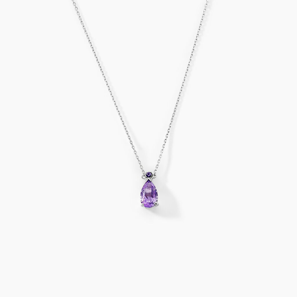 Collier Yrene Or Blanc Amethyste - Colliers Femme | Histoire d&rsquo;Or