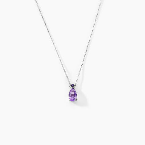 Collier Yrene Or Blanc Amethyste - Colliers Femme | Histoire d&rsquo;Or