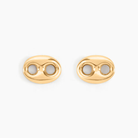 Boucles D'oreilles Puces Cara Grain De Cafe Or Jaune - Clous d'oreilles Femme | Histoire d’Or