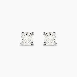 Boucles D'oreilles Puces Victoria Or Blanc Diamant - Clous d'oreilles Famille | Histoire d’Or