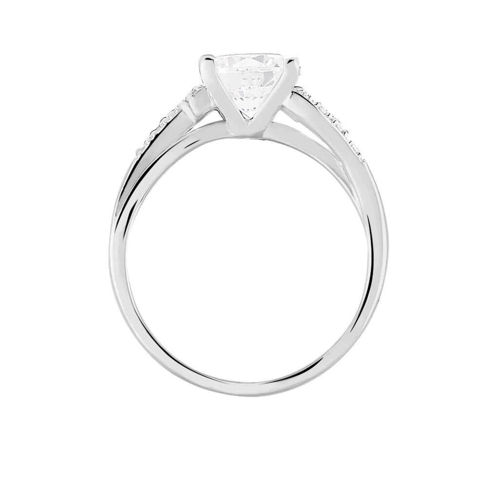 Bague Conception Argent Blanc Oxyde De Zirconium - Bagues solitaires Femme | Histoire d&rsquo;Or