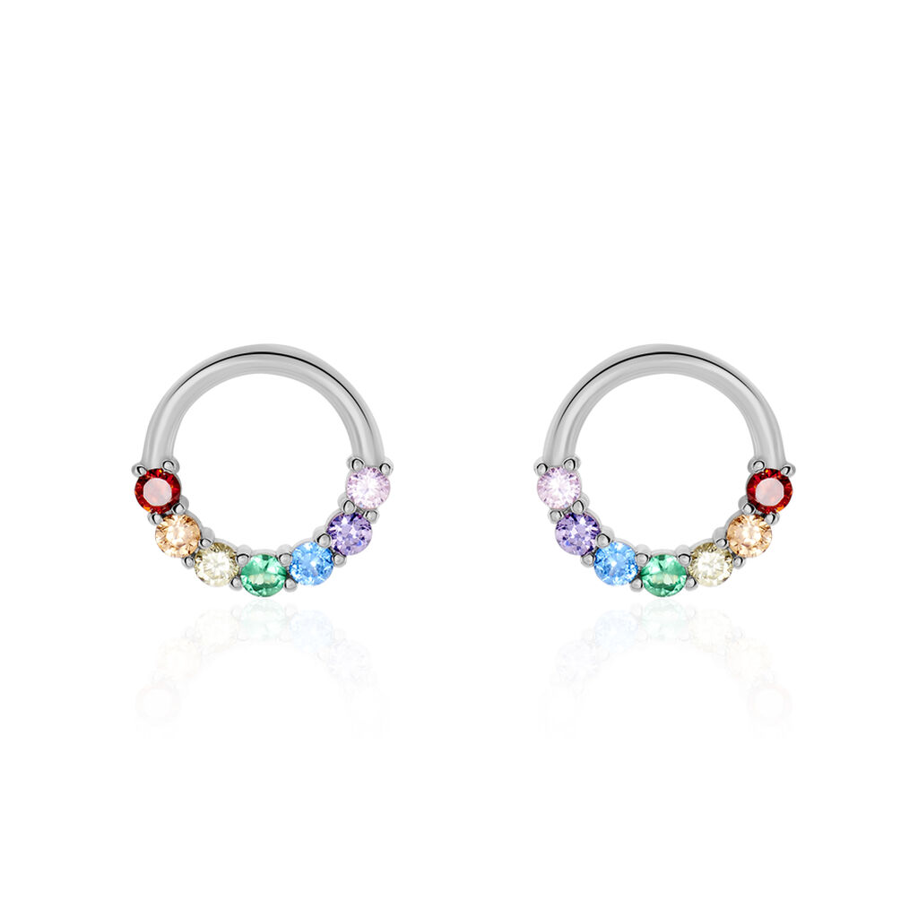 Boucles D'oreilles Puces Argent Blanc Giustino Oxydes De Zirconium - Boucles d'oreilles fantaisie Femme | Histoire d&rsquo;Or