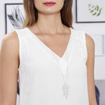 Collier Sautoir Misalie Argent Blanc - Sautoirs Femme | Histoire d&rsquo;Or