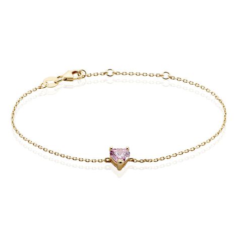 Bracelet Plaqué Or Carpantus Oxyde De Zirconium - Bracelets Coeur Femme | Histoire d’Or