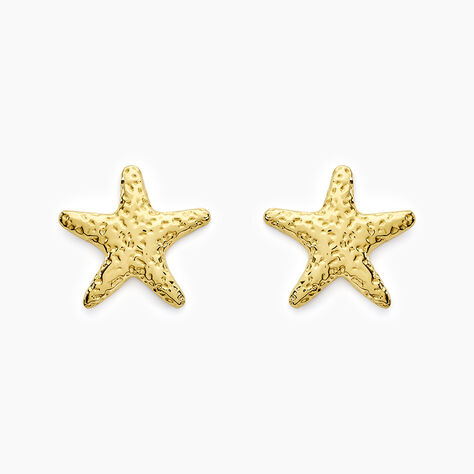Boucles D'oreilles Puces Mermaid Acier Jaune - Boucles d'Oreilles Etoile Femme | Histoire d’Or