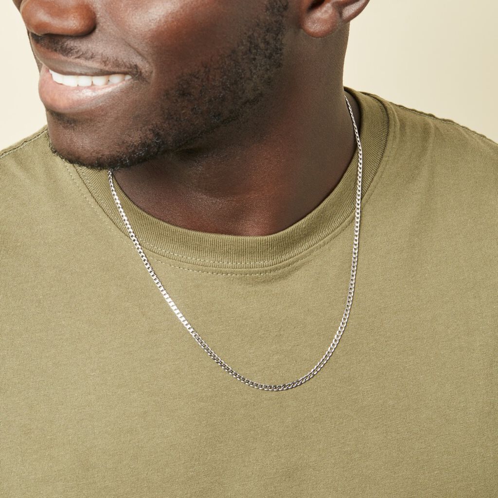 Chaîne Casper Maille Gourmette Argent Blanc - Chaines Unisex | Histoire d’Or