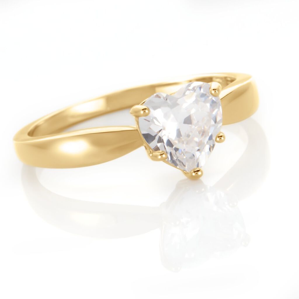 Bague Minos Plaqu&eacute; Or Oxyde De Zirconium - Bagues solitaires Femme | Histoire d&rsquo;Or