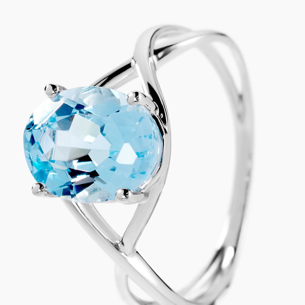 Bague Solitaire Armaelle Or Blanc Topaze - Bagues solitaires Femme | Histoire d&rsquo;Or