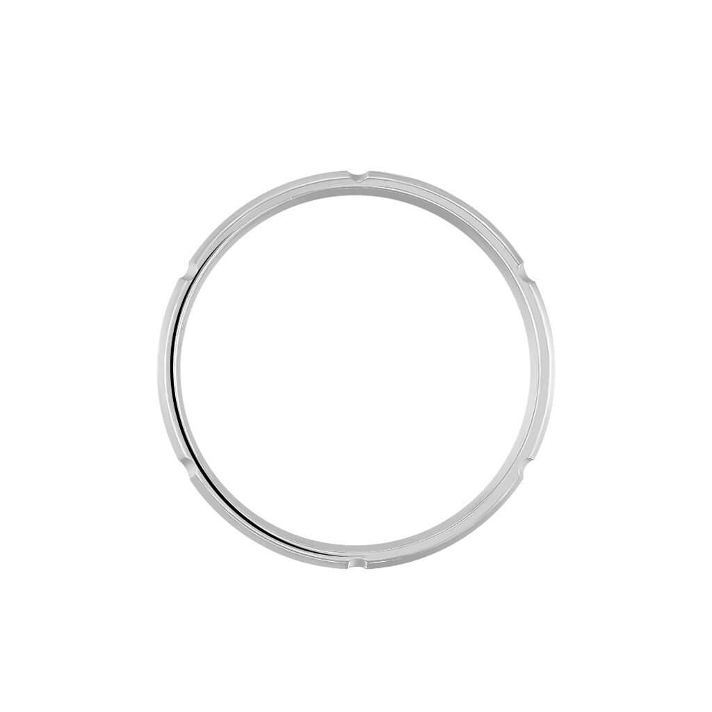 Alliance Fantaisie Mat Et Brillant Ruban Plat Palladium Blanc - Alliances Homme | Histoire d’Or