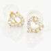 Boucles D'oreilles Puces Coeur Ajoure Or Jaune Oxyde De Zirconium - Clous d'oreilles Femme | Histoire d’Or