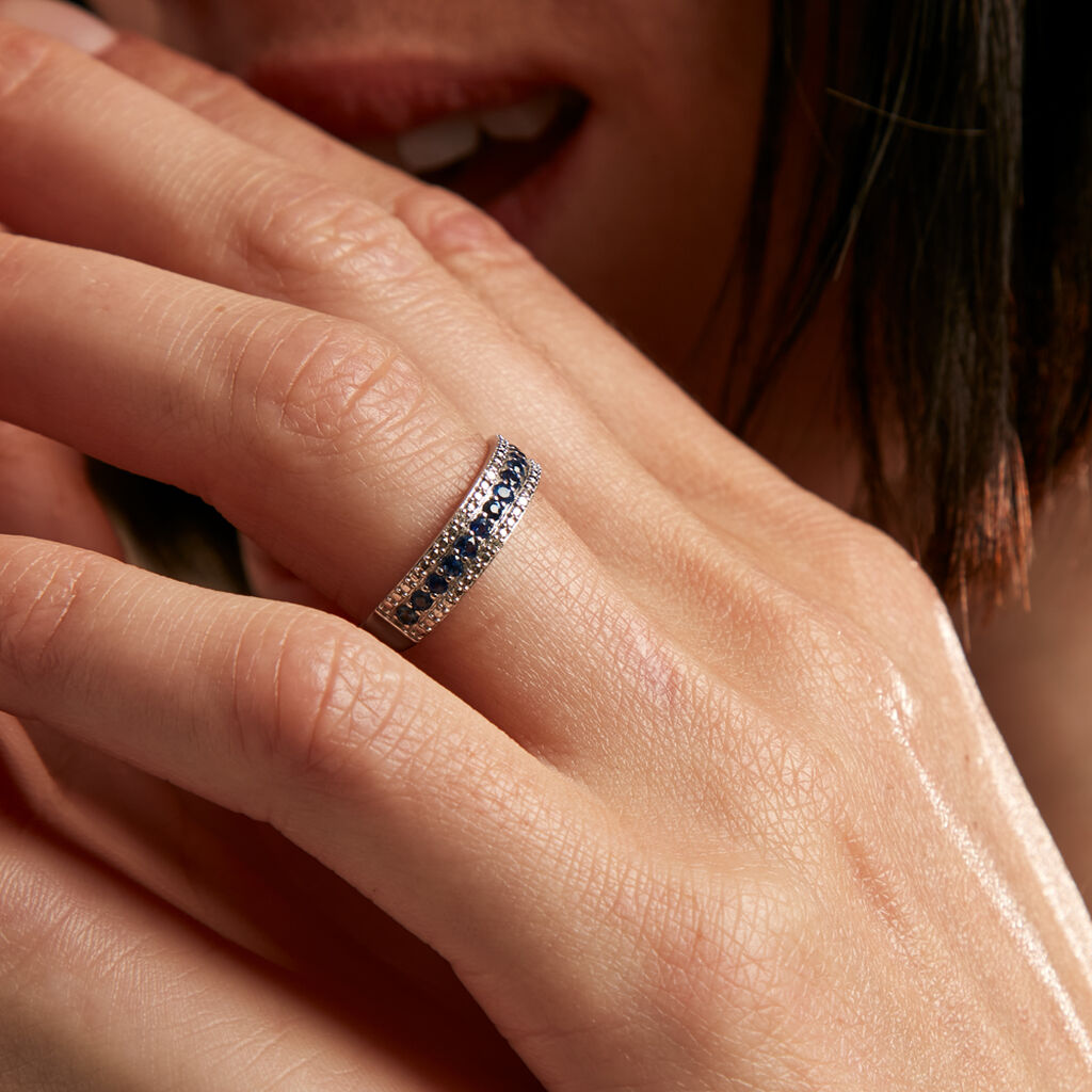 Alliance Or Blanc Amias Diamants - Bagues avec pierre Femme | Histoire d’Or