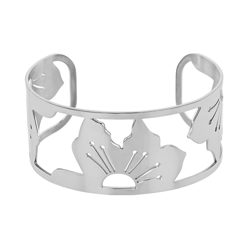 Bracelet Jonc Acier Blanc - Bracelets joncs Femme | Histoire d&rsquo;Or