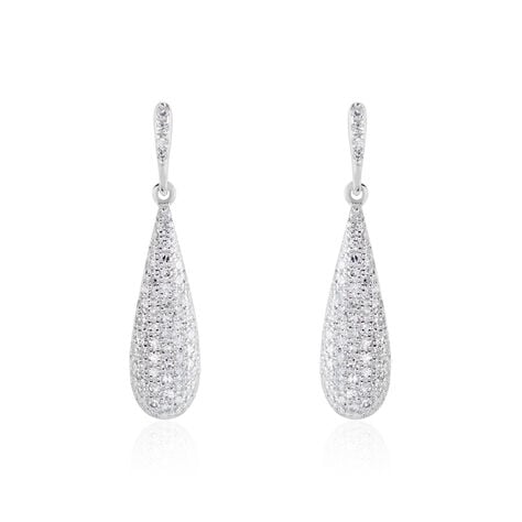 Boucles D'oreilles Puces Celine Or Blanc Diamant - Boucles d'oreilles pendantes Femme | Histoire d’Or