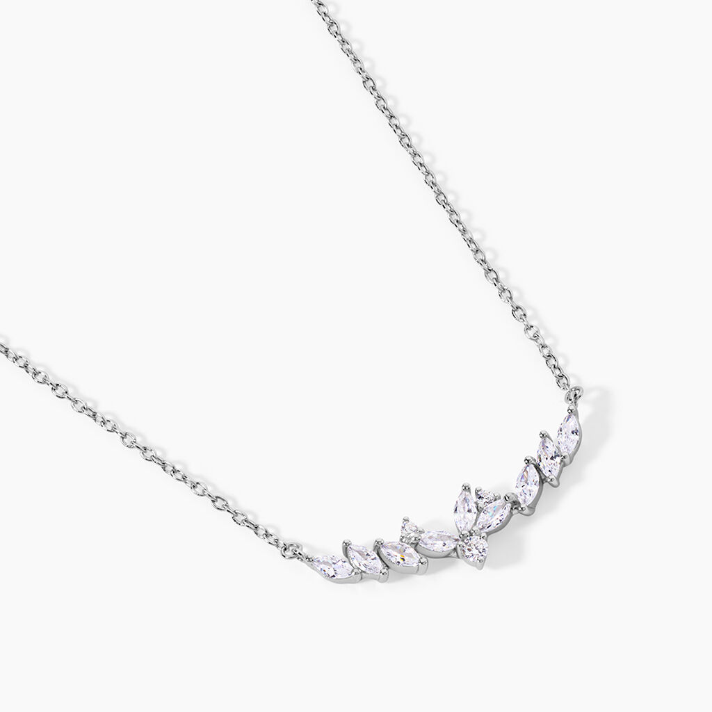 Collier Tapis Rouge Argent Blanc Oxyde De Zirconium - Bijoux sans pierre Femme | Histoire d&rsquo;Or