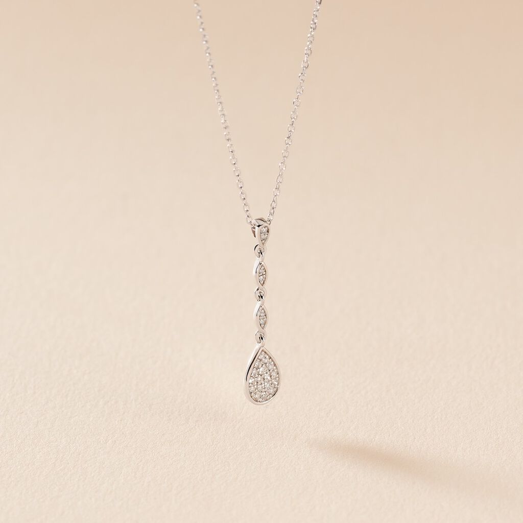 Collier Unice Or Blanc Diamant - Colliers Femme | Histoire d&rsquo;Or