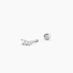 Piercing D'oreille Unitaire Delphie Argent Blanc Oxyde De Zirconium - Boucles d'oreilles empierr&eacute;es Femme | Histoire d&rsquo;Or