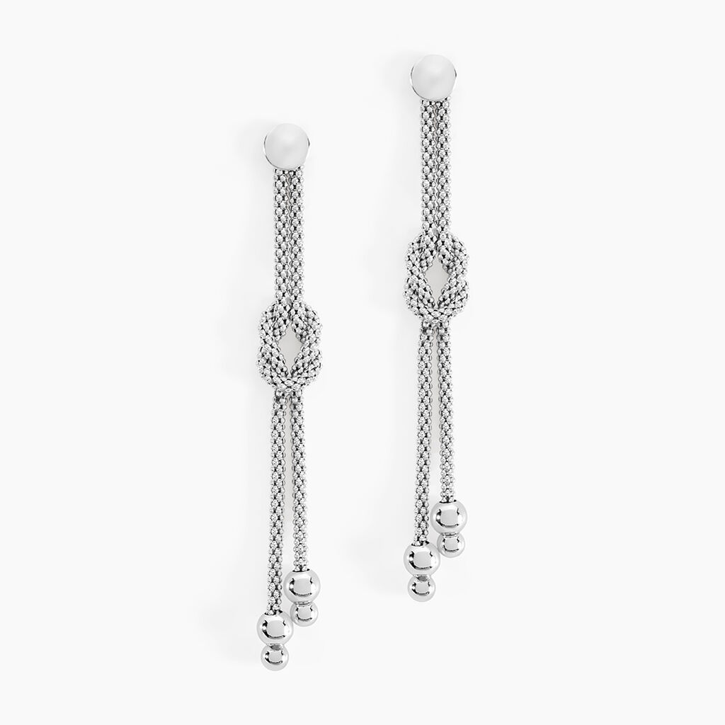Boucles D'oreilles Pendantes Deauville Argent Blanc - Boucles d'oreilles fantaisie Femme | Histoire d’Or