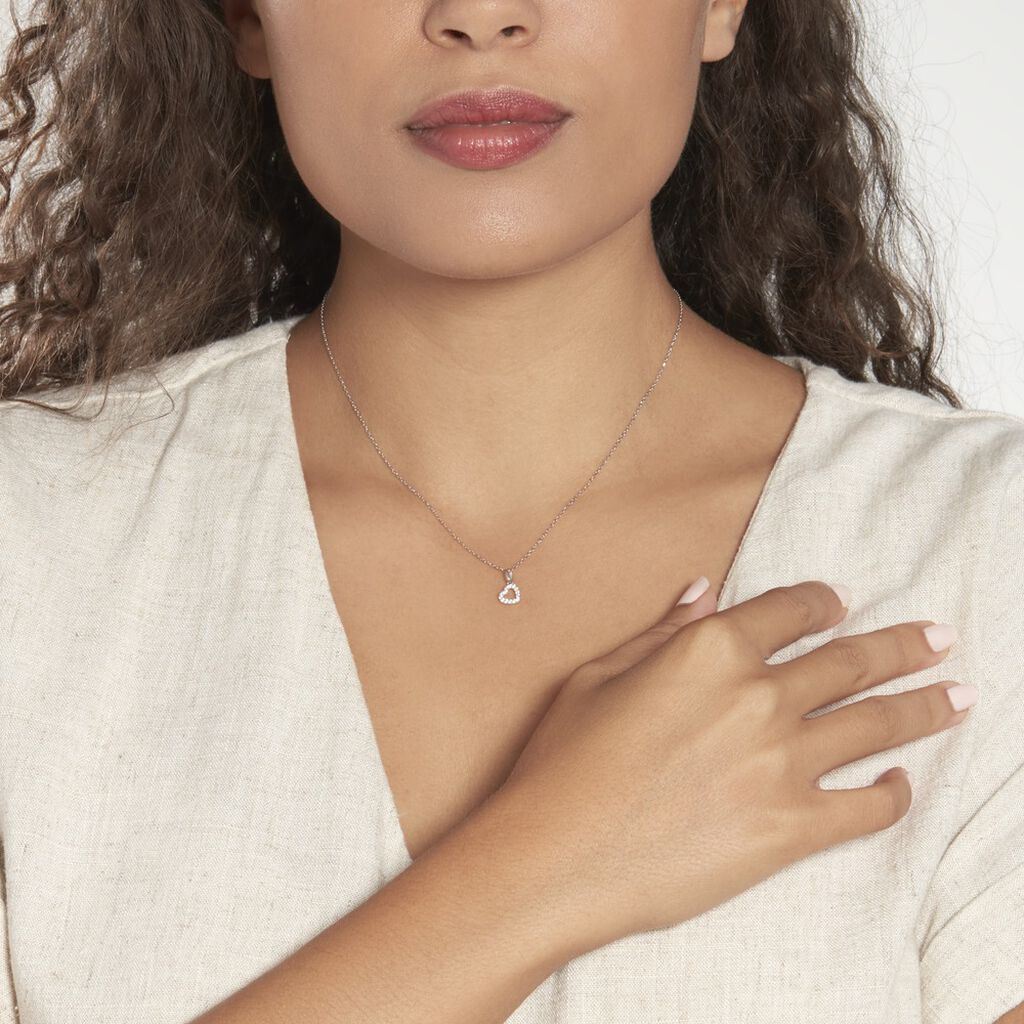 Pendentif Or Blanc Oxyde - Pendentifs Femme | Histoire d’Or