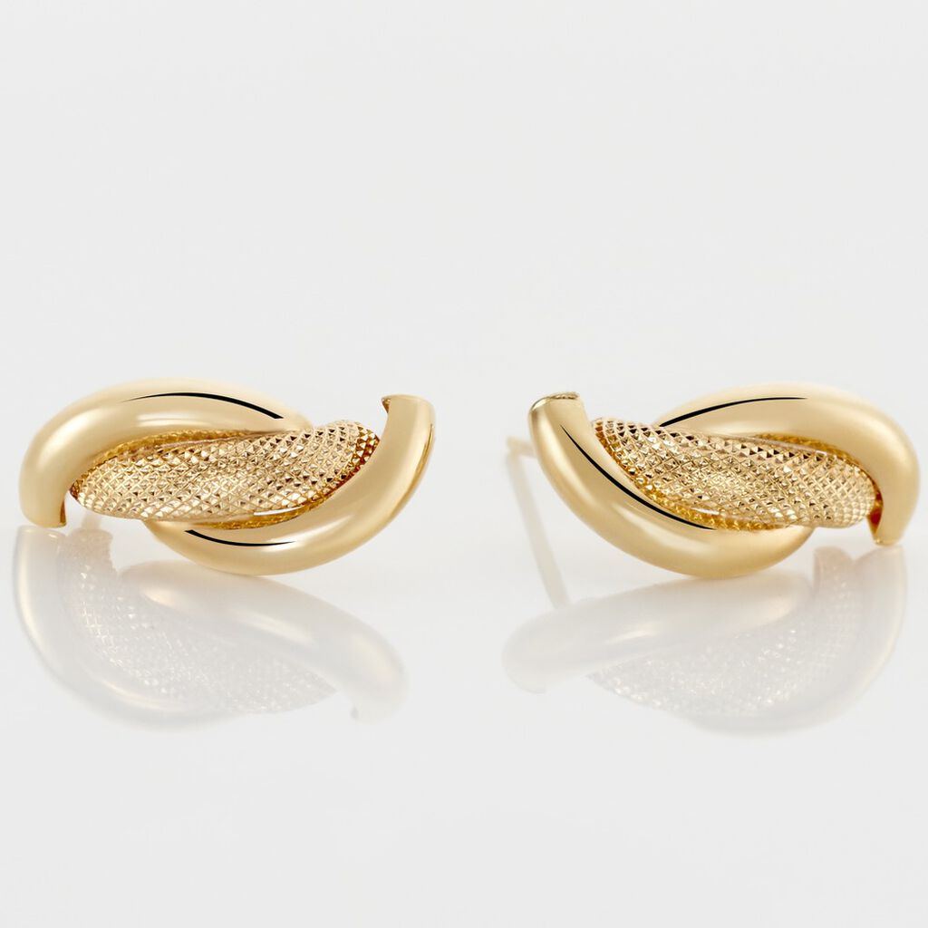 Demi Créoles Or Jaune Fermine - Boucles d'oreilles créoles Femme | Histoire d’Or
