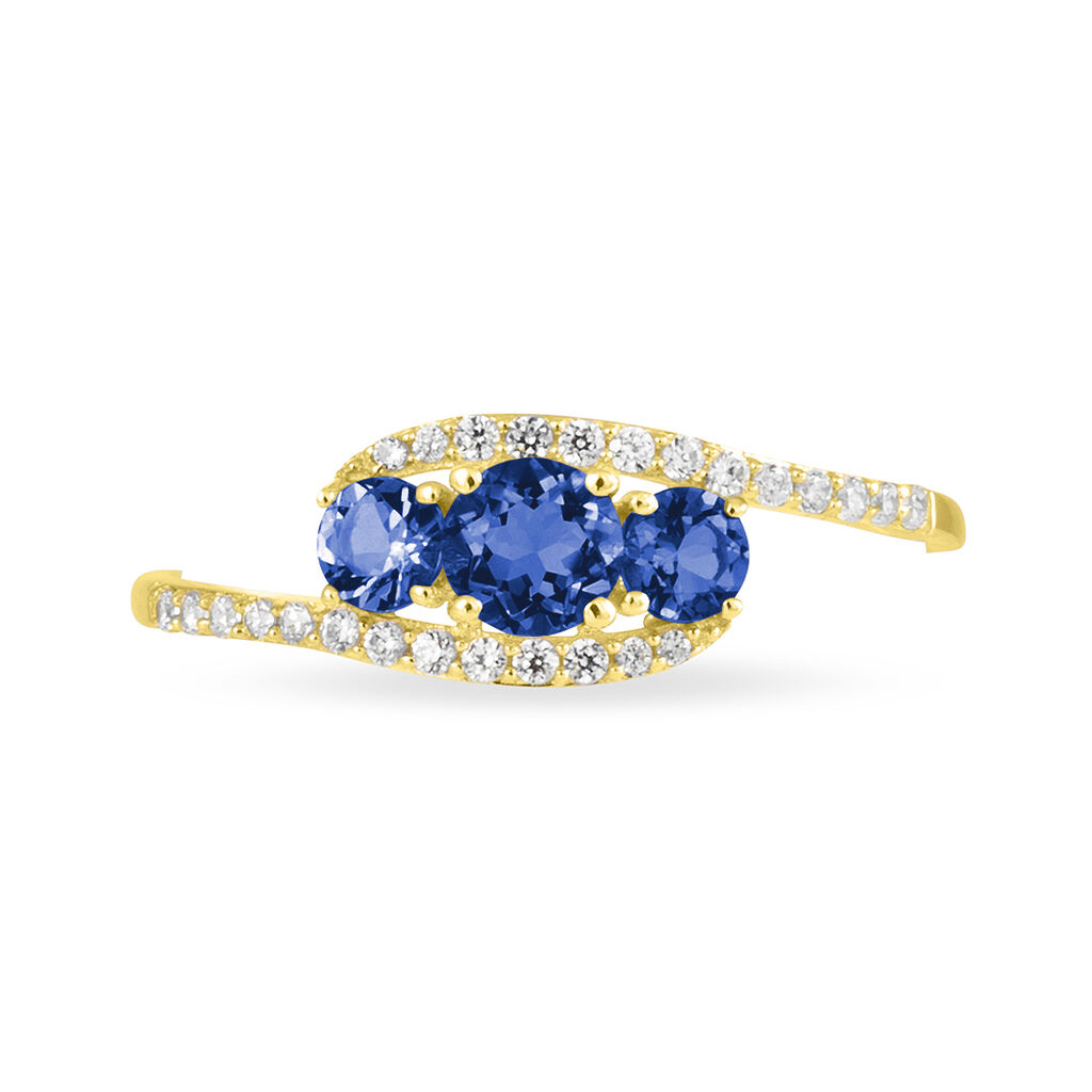 Bague Chloe Or Jaune Saphir Et Diamant - Bagues solitaires Femme | Histoire d’Or