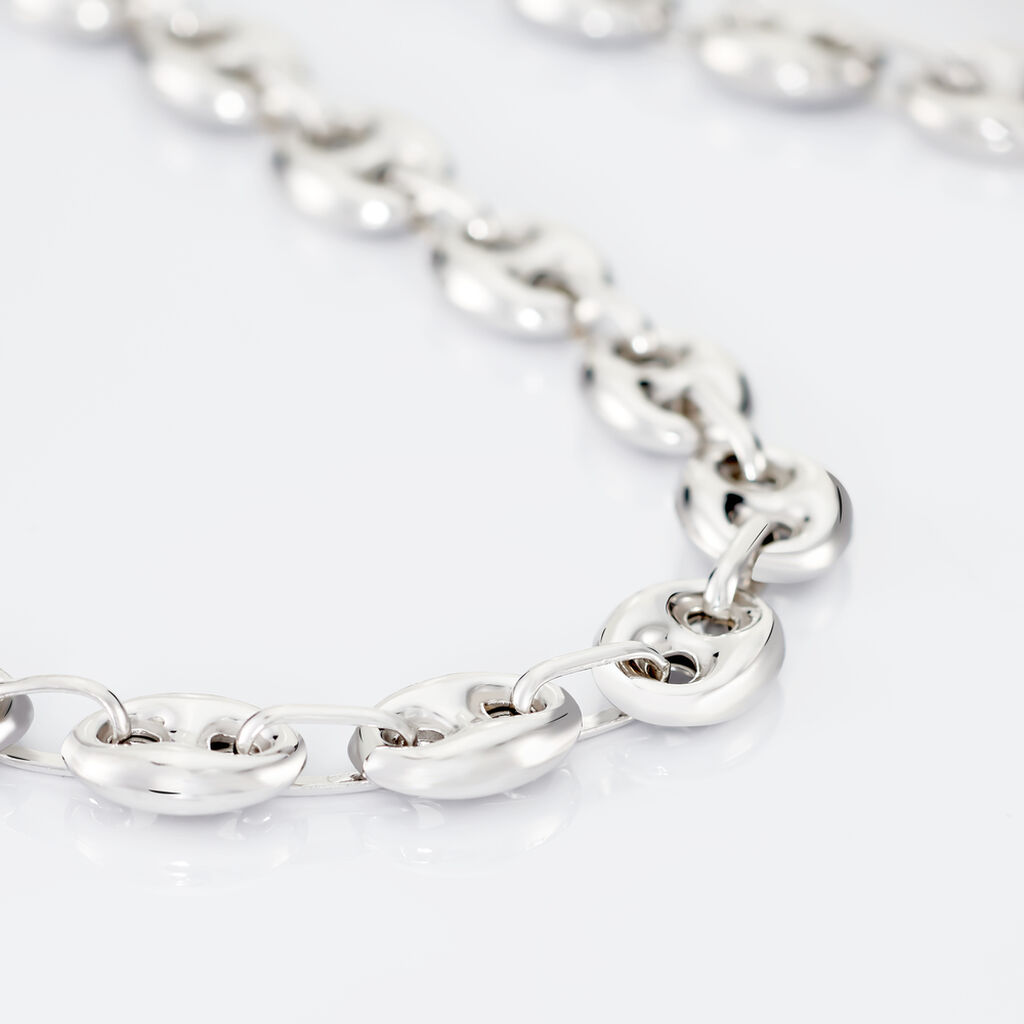 Collier Carrus Maille Grain De Cafe Argent Blanc - Chaines Homme | Histoire d’Or