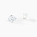 Boucles D'oreilles Puces Eddie Or Blanc Oxyde De Zirconium - Clous d'oreilles Femme | Histoire d’Or