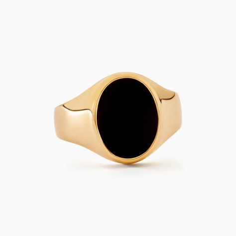 Chevali&egrave;re Filipp Ovale Or Jaune Onyx - Bagues solitaires Homme | Histoire d&rsquo;Or