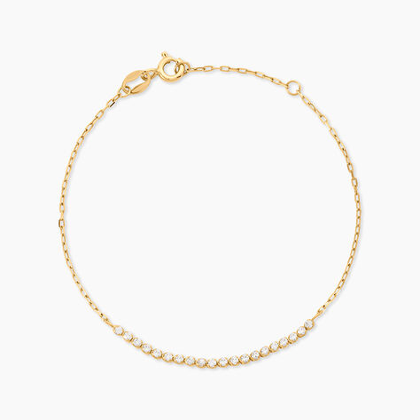 Bracelet Ajith Argent Dor&eacute; A L'Or 750/1000 Oxyde De Zirconium - Bracelets Femme | Histoire d&rsquo;Or