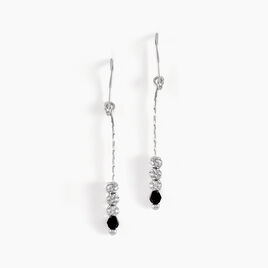 Boucles D'oreilles Pendantes Cyprielle Argent Blanc Pierre De Synthese - Boucles d'oreilles fantaisie Femme | Histoire d’Or