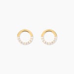 Boucles D'oreilles Puces Rimya Or Jaune Oxyde De Zirconium - Clous d'oreilles Femme | Histoire d&rsquo;Or