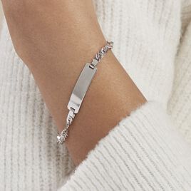 Bracelet Identité Argent Blanc Arvo - Bracelets fantaisie Famille | Histoire d’Or