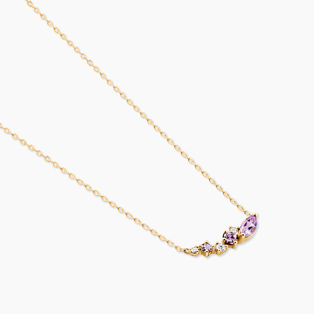 Collier Jardin Secret Or Jaune Am&eacute;thyste - Colliers Femme | Histoire d&rsquo;Or