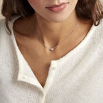 Collier Sixties Argent Blanc - Ras de cou Femme | Histoire d&rsquo;Or