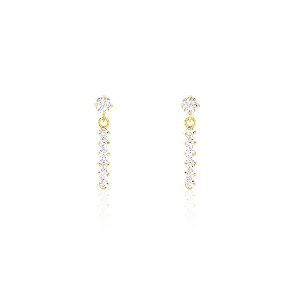 Boucles D'oreilles Pendantes Barakat Or Jaune Oxyde De Zirconium - Boucles d'oreilles pendantes Femme | Histoire d’Or