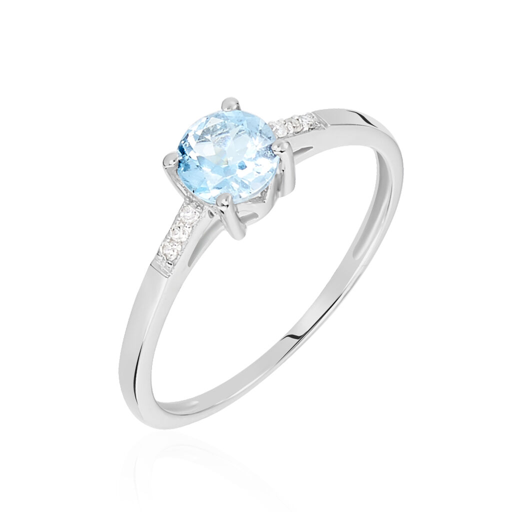 Bague Tarente Or Blanc Topaze Et Diamant - Bagues solitaires Femme | Histoire d&rsquo;Or
