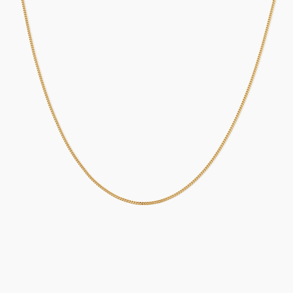 Chaine Iris Maille Gourmette Argent Dor&eacute; A L'Or 750/1000 - Chaines Unisex | Histoire d&rsquo;Or